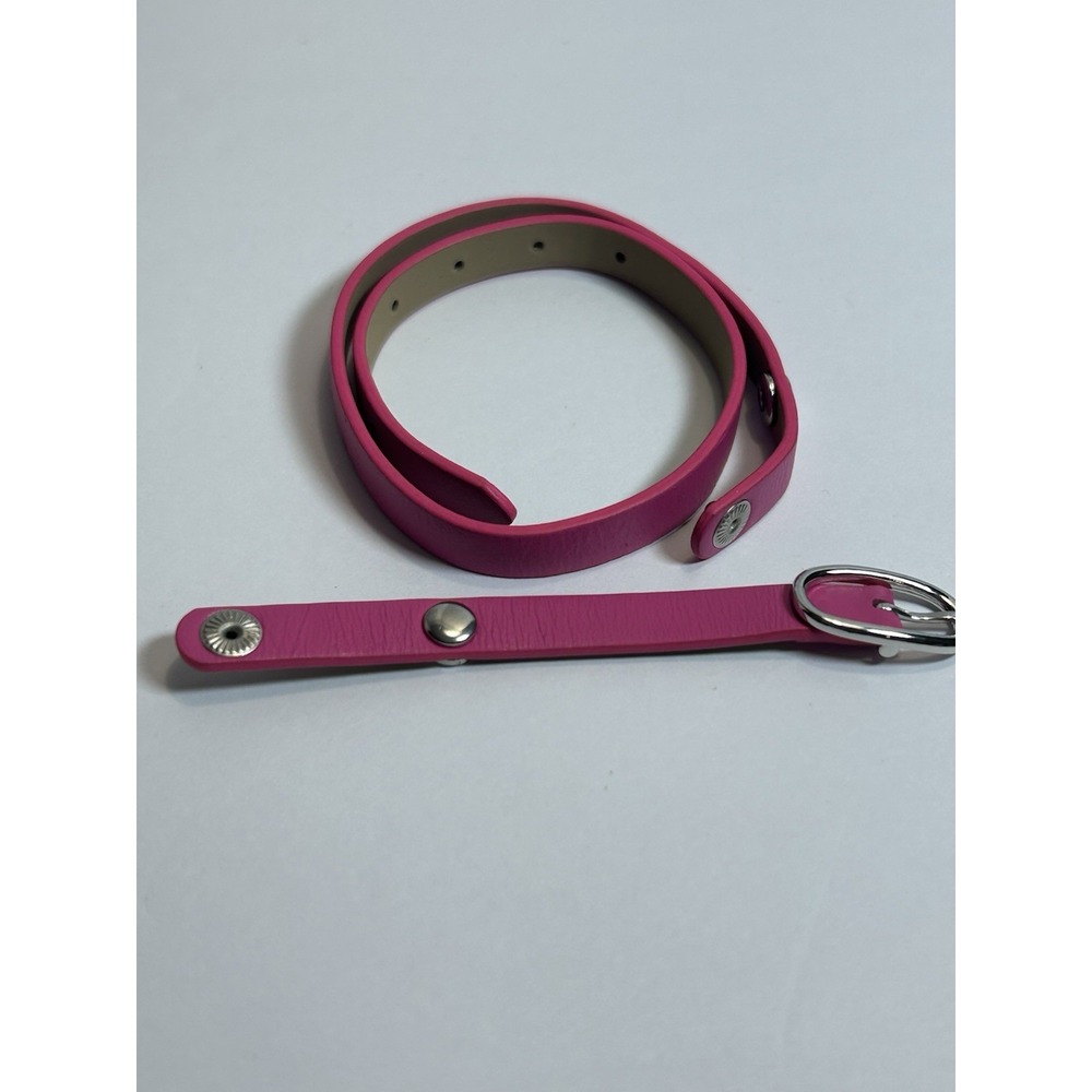 Authentic Origami Owl Pink Leather Wrap Bracelet -‎ 6" - 7 1/4" - NEW & Retired